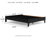 Finch Black Queen Platform Bed, front angle view