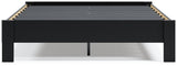 Finch Black Queen Platform Bed, under-bed clearance view