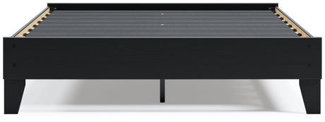 Finch Black Queen Platform Bed, head-on view