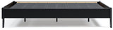 Finch Black Queen Platform Bed, corner detail