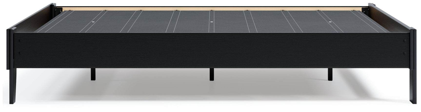 Finch Black Queen Platform Bed, corner detail