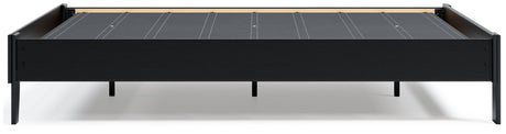 Finch Black Queen Platform Bed, corner detail