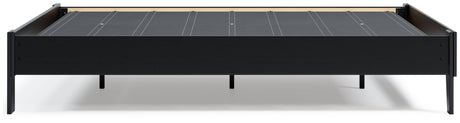 Finch Black Queen Platform Bed, dimensional diagram