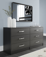 Finch Black 6-Drawer Dresser frontal view