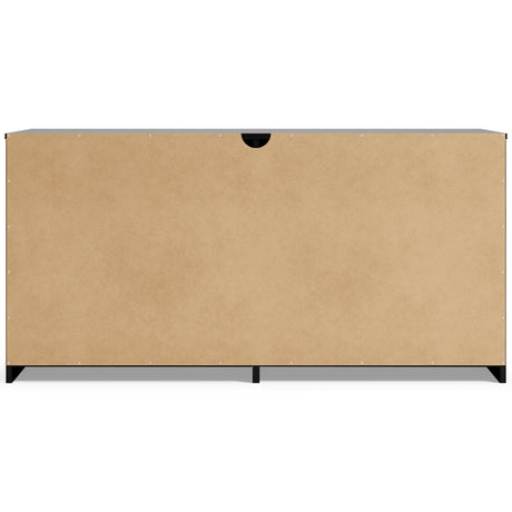 Finch Black 6-Drawer Dresser frontal view