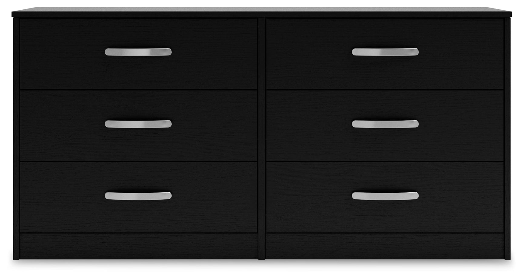 Finch Black 6-Drawer Dresser frontal view