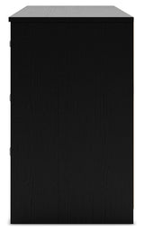 Finch Black 6-Drawer Dresser frontal view