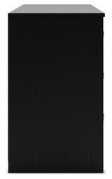 Finch Black 6-Drawer Dresser frontal view