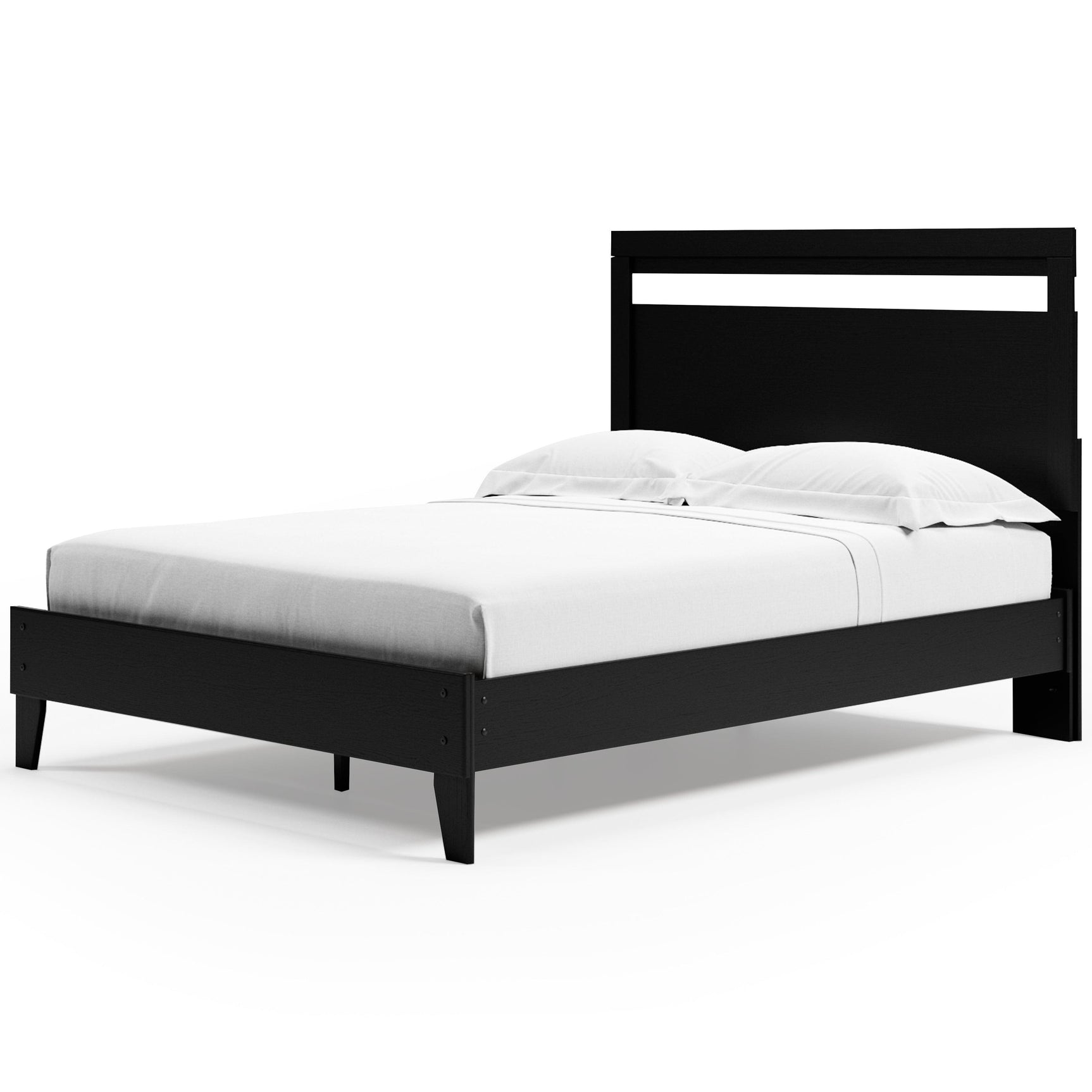 Finch Queen Panel Platform Bed black and brown alternate angle