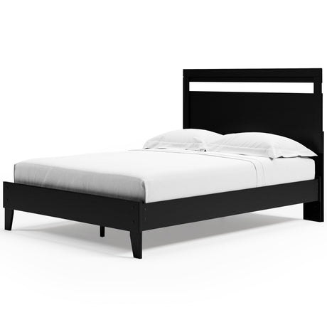 Finch Queen Panel Platform Bed black and brown alternate angle