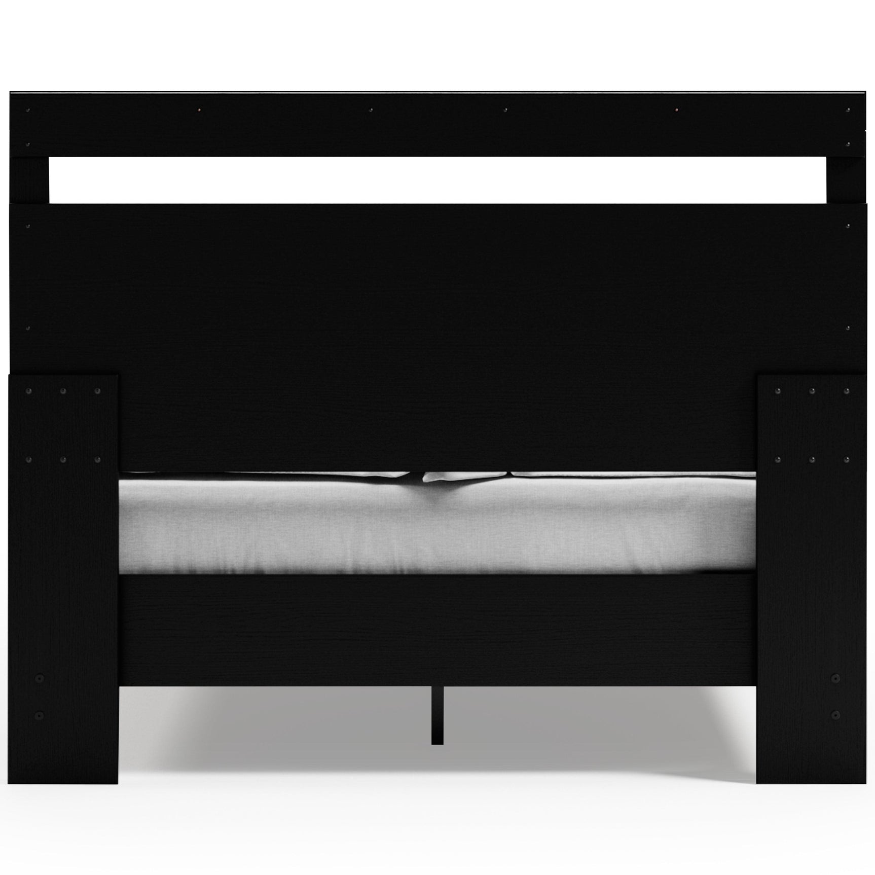 Finch Queen Panel Platform Bed black and brown rear view