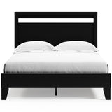 Finch Queen Panel Platform Bed black and brown front view