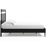 Finch Queen Panel Platform Bed black and brown side view