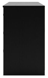 Finch Black 6-Drawer Dresser frontal view