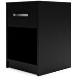 Alternate side angle of Finch Black Nightstand