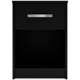 Head on view of Finch Black Nightstand