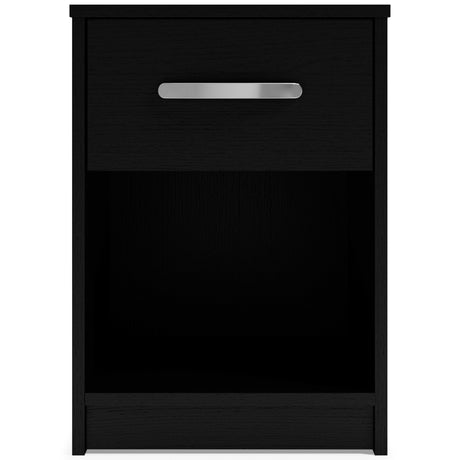 Head on view of Finch Black Nightstand