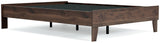 Calverson Mocha Full Size Platform Bed head-on view - Ella Furniture