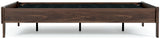 Calverson Mocha Full Size Platform Bed dimensional drawing - Ella Furniture