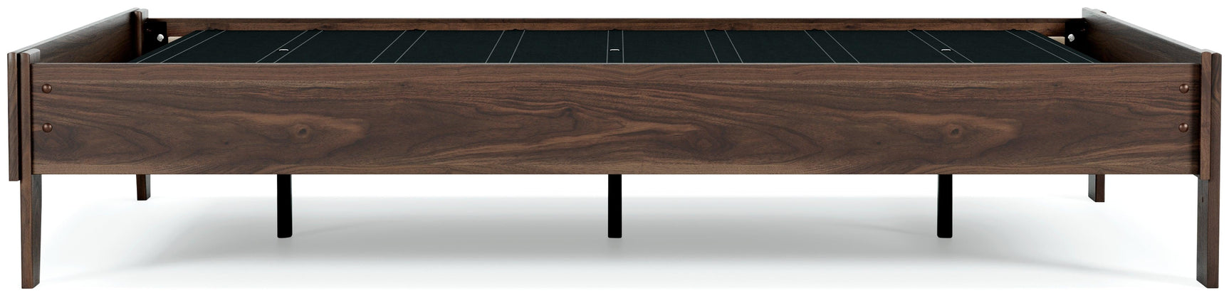 Calverson Mocha Full Size Platform Bed dimensional drawing - Ella Furniture