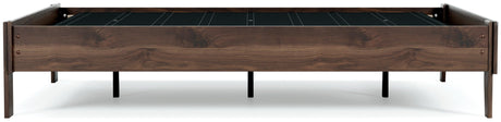 Calverson Mocha Full Size Platform Bed back view - Ella Furniture