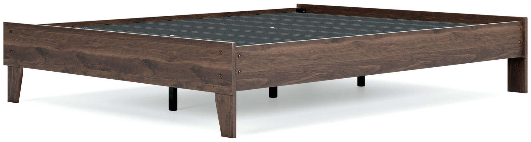Calverson Mocha Queen Platform Bed, rear view