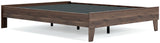 Calverson Mocha Queen Platform Bed, close-up of headboard detail