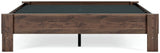Calverson Mocha Queen Platform Bed, top view showing slatted base