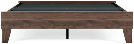 Calverson Mocha Queen Platform Bed, side profile