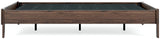 Calverson Mocha Queen Platform Bed, perspective angle with lighting