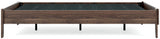 Calverson Mocha Queen Platform Bed, angled side showing rails