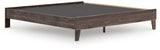 Close-up of Calverson King Platform Bed wood grain finish