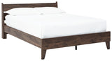 Calverson Mocha Full Panel Platform Bed side view