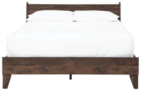 Calverson Full Panel Platform Bed angled view showing side panels