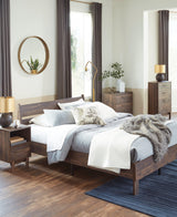 Calverson Mocha Full Panel Platform Bed mood image vertical
