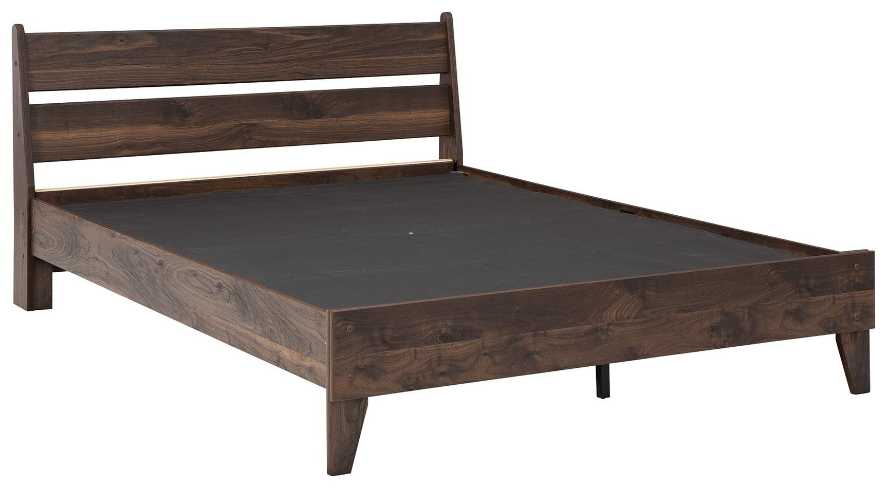 Calverson Mocha Full Panel Platform Bed headboard close-up