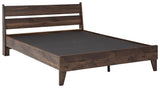 Calverson Mocha Queen Panel Platform Bed - front view