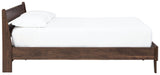 Calverson Mocha Full Panel Platform Bed full view from side