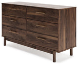 Calverson Mocha Dresser side profile view