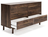 Calverson Mocha Dresser head-on view