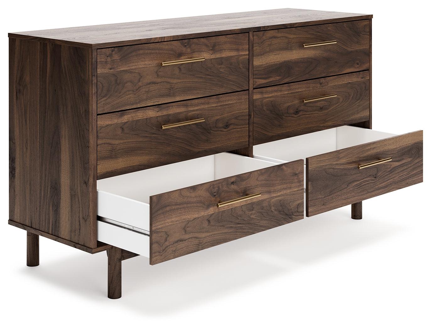 Calverson Mocha Dresser head-on view