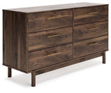 Calverson Mocha Dresser drawers open side view