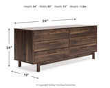Calverson Mocha 6-Drawer Dresser front view