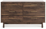 Calverson Mocha Dresser angled alternative side view