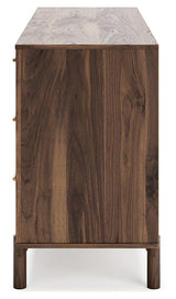 Calverson Mocha Dresser drawer detail close-up