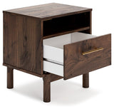 Calverson Mocha Nightstand top view