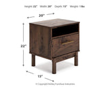 Calverson Nightstand dimension diagram