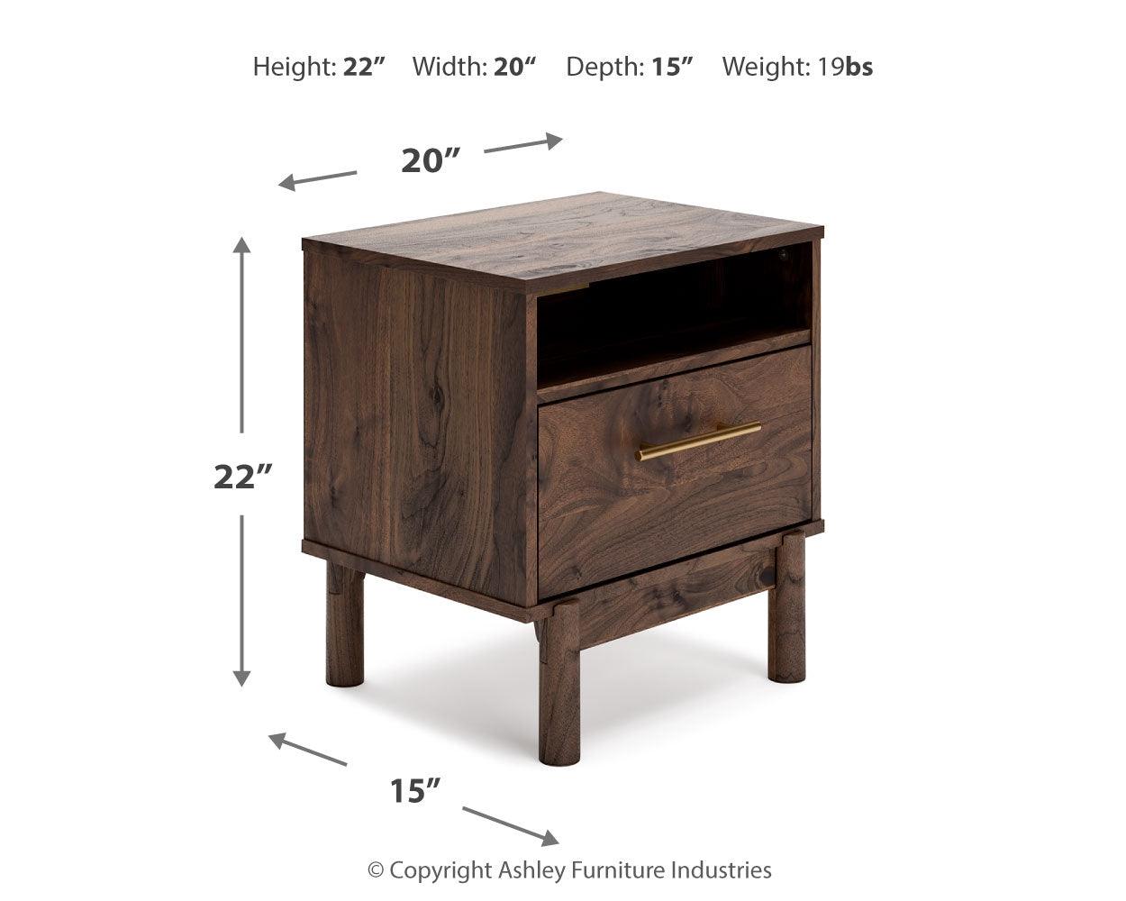 Calverson Nightstand dimension diagram