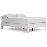 Shawburn Whitewash Full Platform Bed - quarter view showing footboard