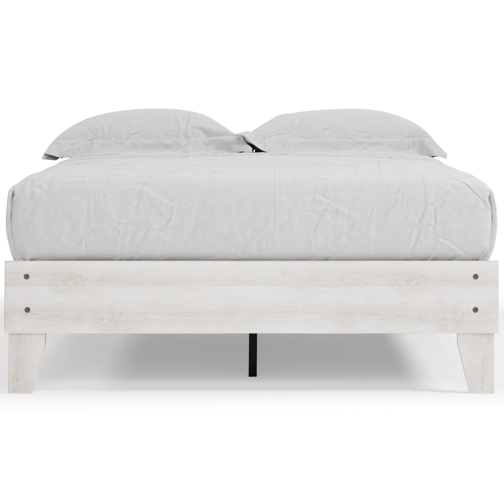 Shawburn Whitewash Full Platform Bed - head-on view